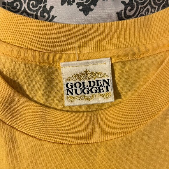 VTG 90s Golden Nugget Casino Las Vegas Yellow Embroidered Single Stitched Tee - Picture 6 of 6